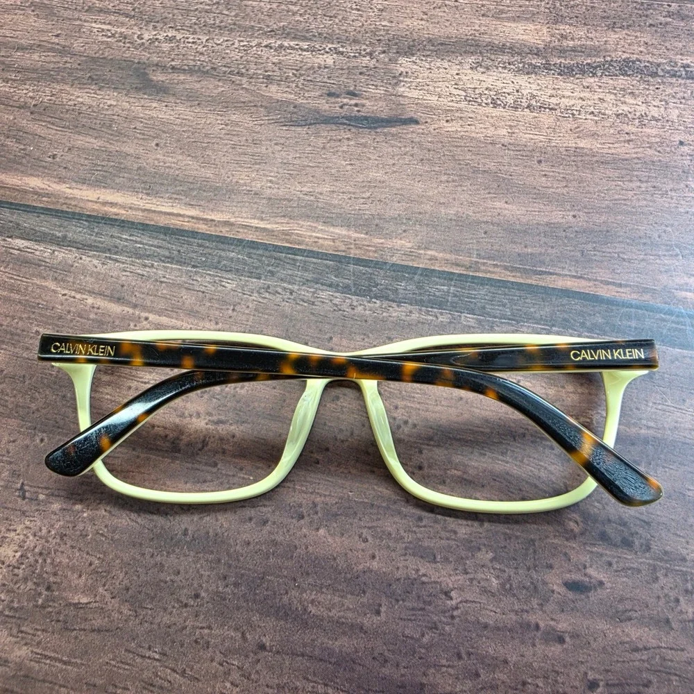 Calvin Klein CK18515 241 Tortoise Lime‎ Green Square Eyeglasses Frames 53-15-135